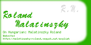 roland malatinszky business card